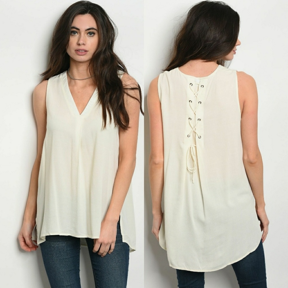 All tied up top- Ivory